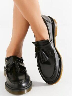 Dr. Martens Adrian Leather Tassel Loafers Black Shoes Unisex Men's 10 Women's 11